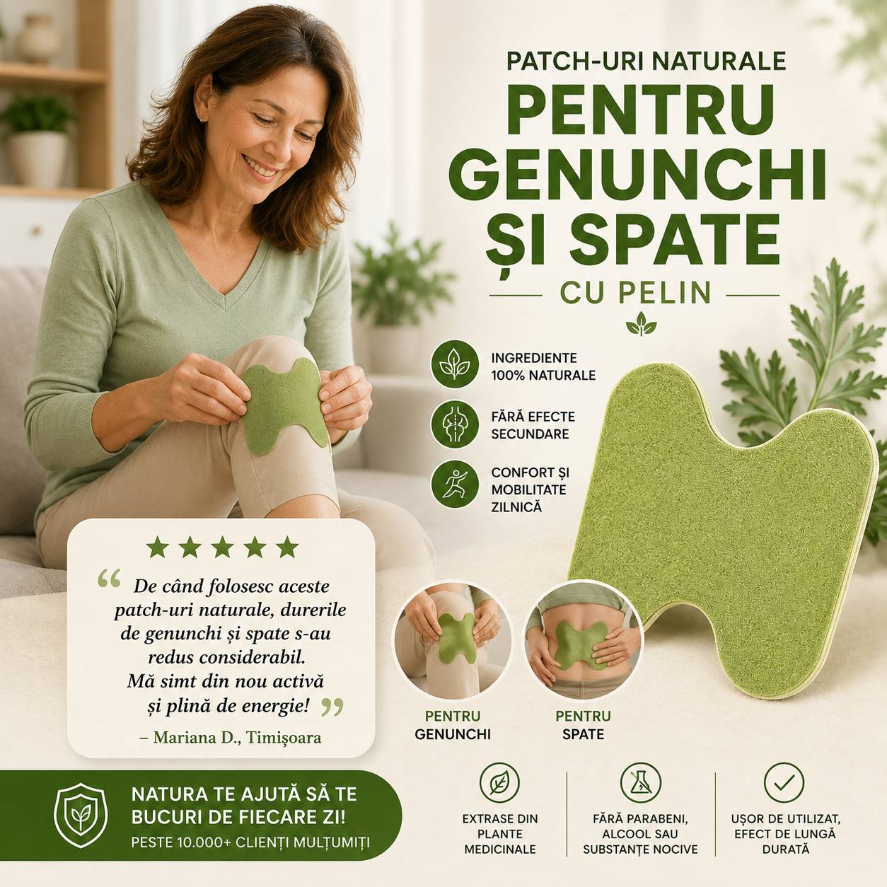 Plasturi naturali cu extract de Pelin- Scapă de chinul durerilor!