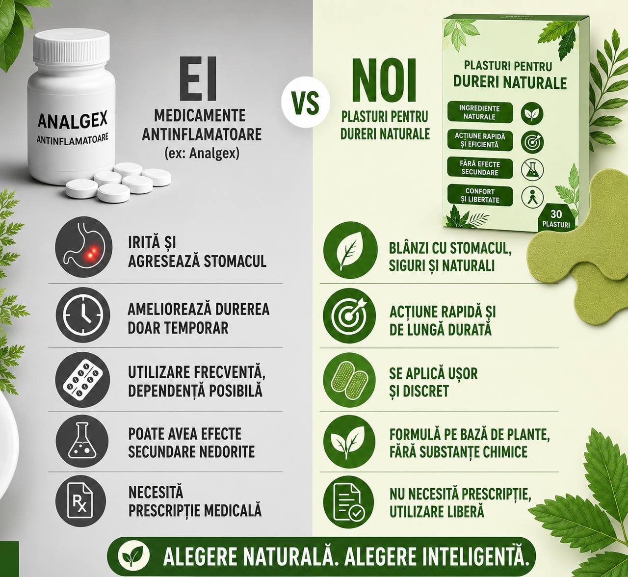 Plasturi naturali cu extract de Pelin- Scapă de chinul durerilor!