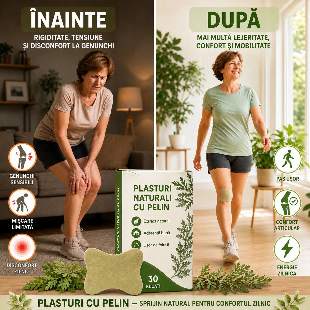 Plasturi naturali cu extract de Pelin- Scapă de chinul durerilor!